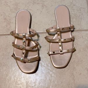 Rose Gold Sandals with Studs